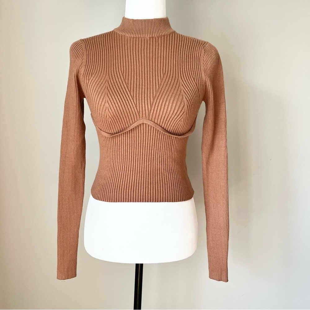 Bobbles & Lace Mockneck Sweater